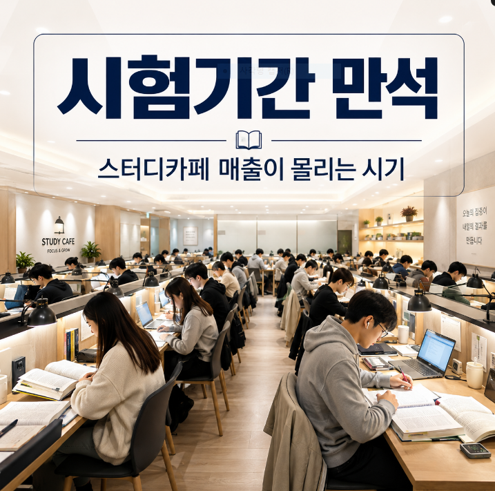 시험기간 만석, 스터디카페 매출이 몰리는 시기