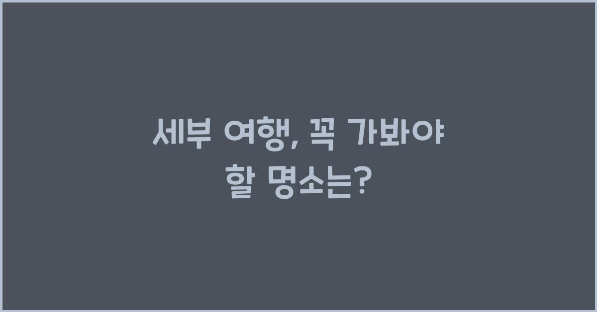세부 여행