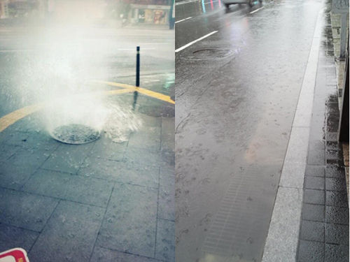 맨홀역류,자동차침수