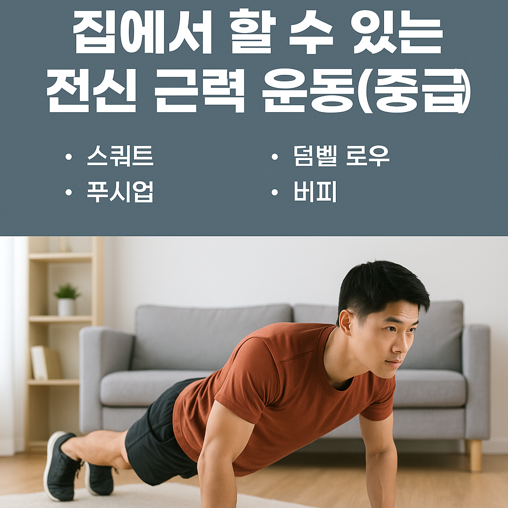 집에서 할 수 있는 전신 근력 운동(중급)