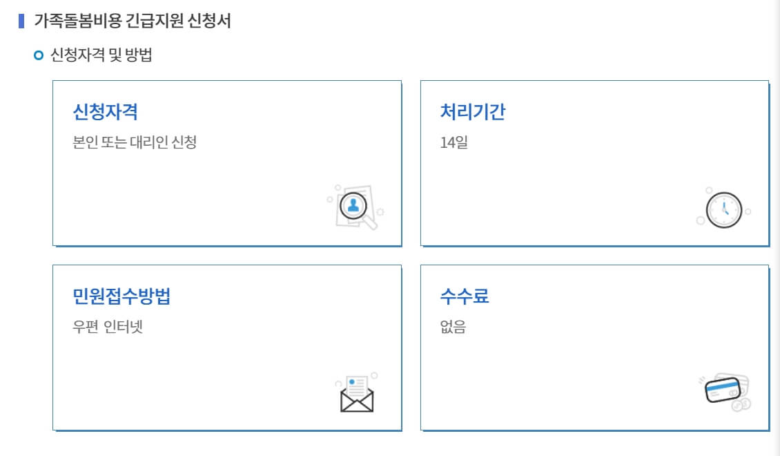 가족돌봄휴가지원금신청