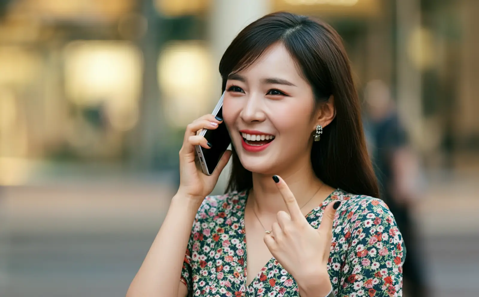 전화통화를 하는 여성