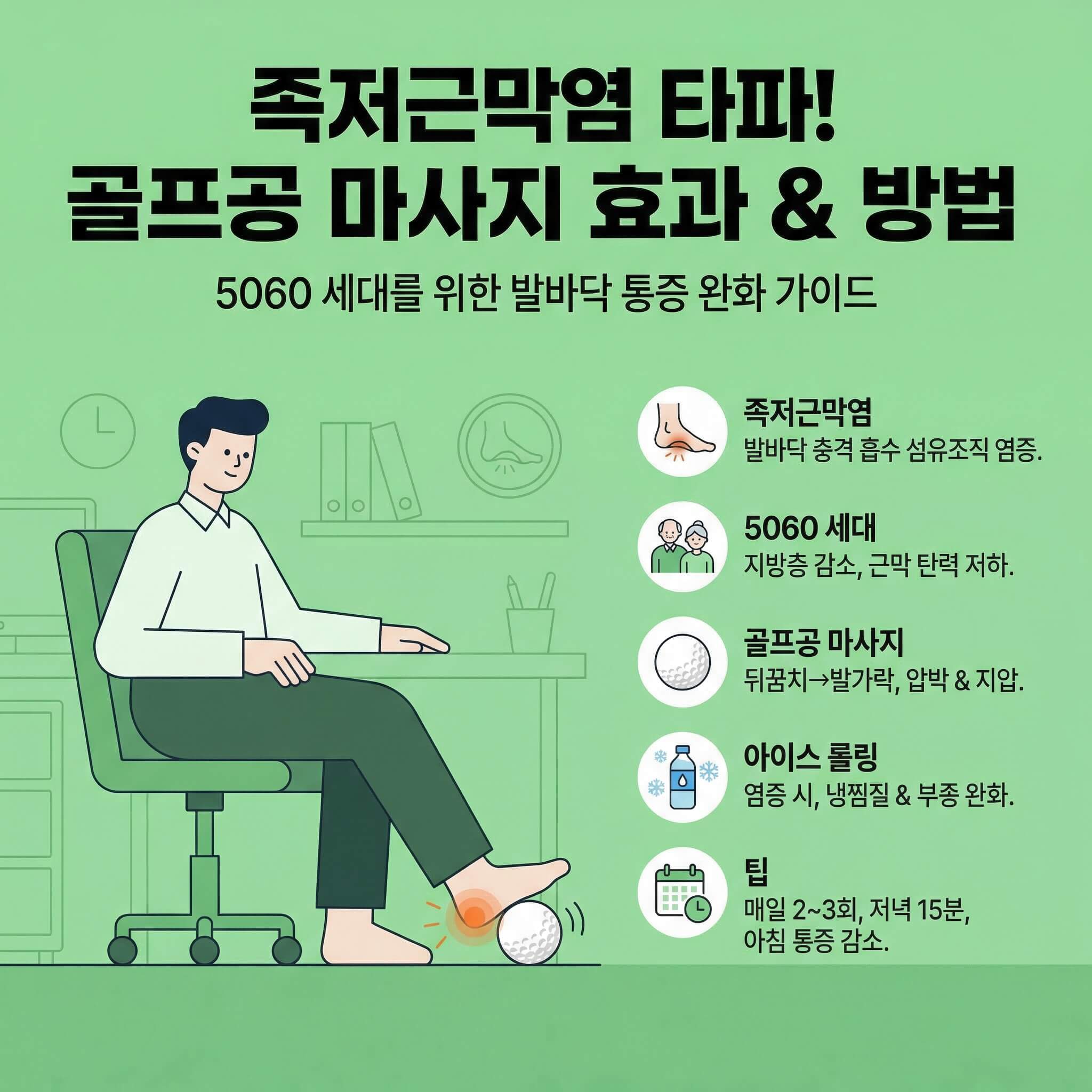족저근막염 타파 골프공 마사지 효과