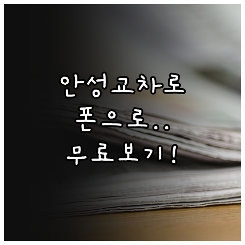 안성 교차로 무료 신문 보기 서비스 ..