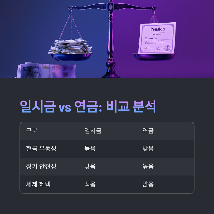 일시금 vs 연금: 무엇이 더 유리할까?