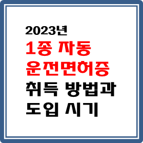 1종 자동운전면허