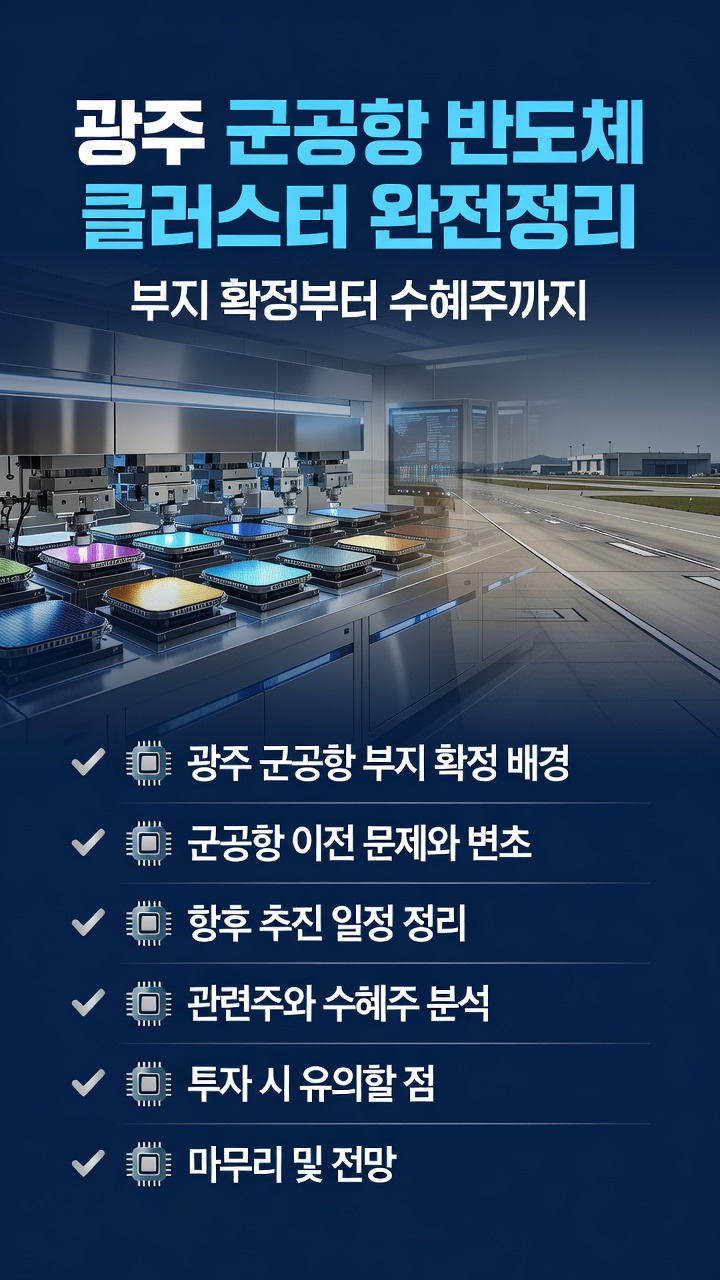 광주 군공항 반도체 클러서트 부지, 확정, 위치, 일정, 관련주, 수혜주, 대장주 분석, 투자 전략