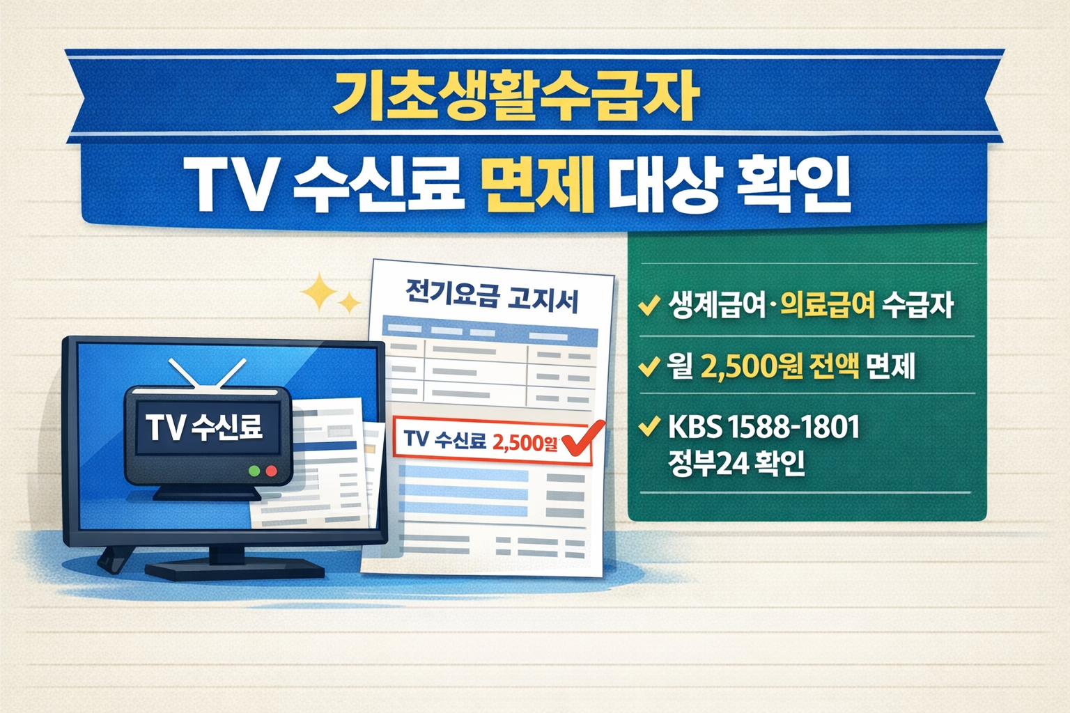 TV 수신료 면제 신청방법 대표 이미지