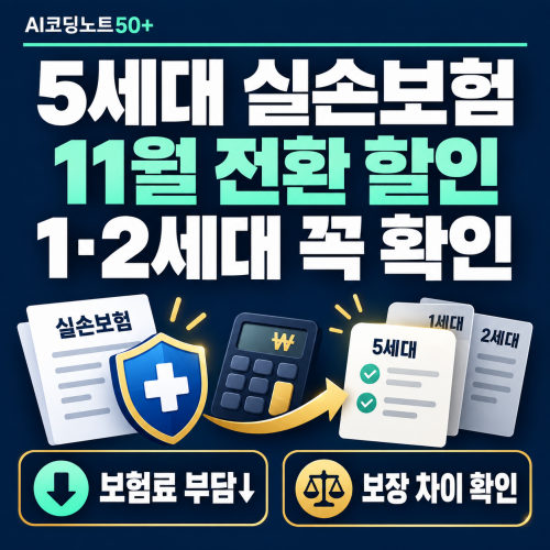 2026년 11월 5세대 실손보험 전환 할인과 1세대 2세대 실손보험 가입자 확인사항
