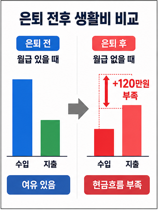 은퇴 후 생활비 Before After 비교