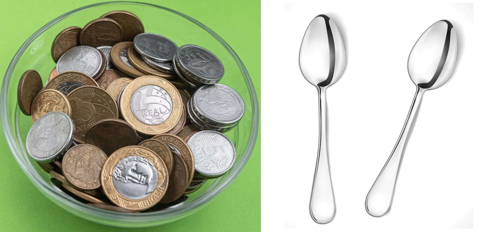 동전, 숟가락