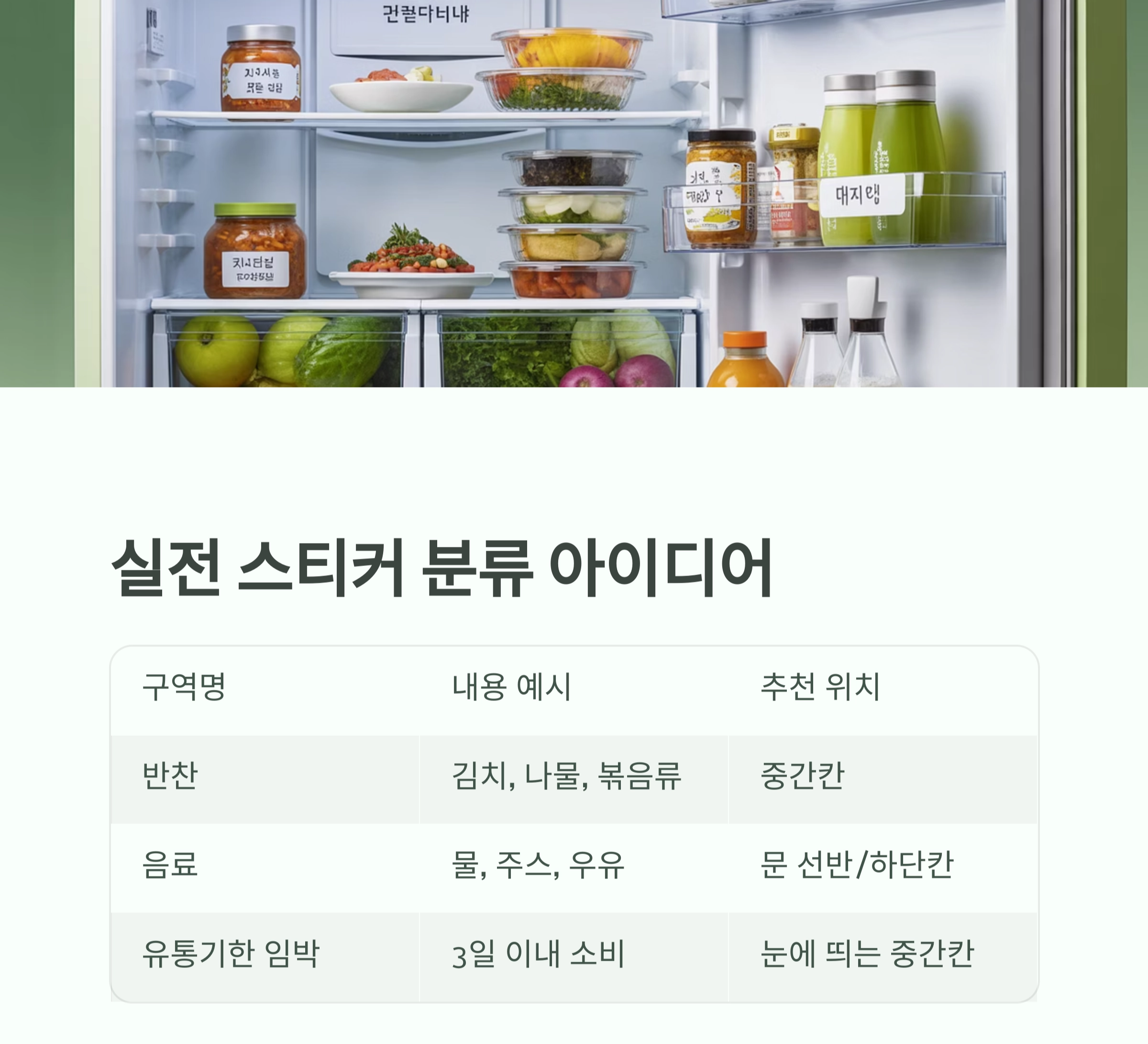 냉장고 정리를 쉽게 만드는 스티커 분류법 꿀팁