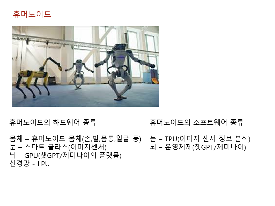 휴머노이드 산업의 먹거리 종류