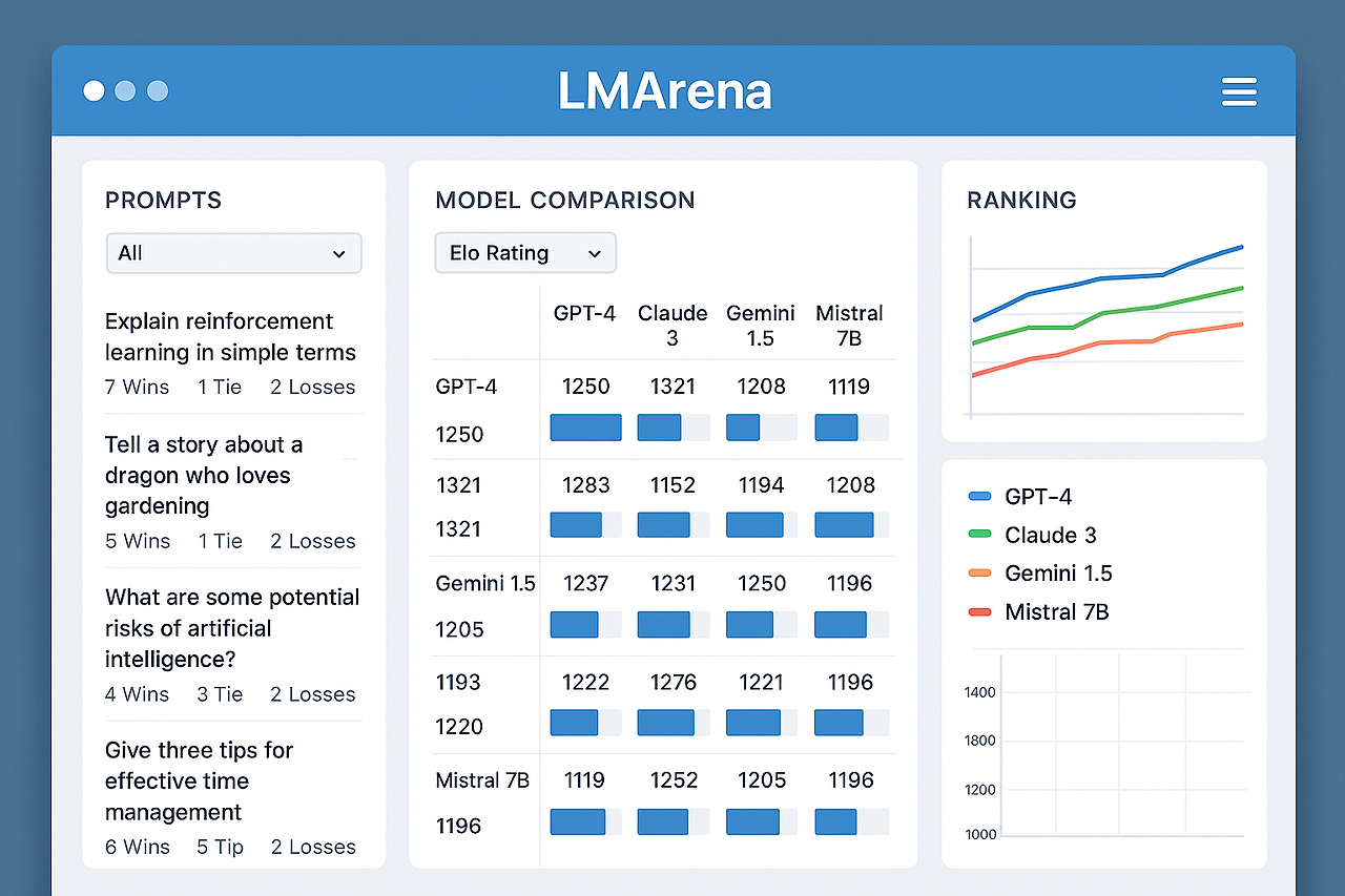 LMArena의 커스텀 리더보드 생성 인터페이스