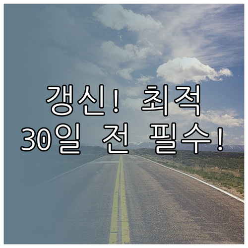 자동차보험 갱신 30일 전 준비 20..