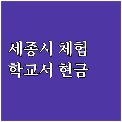 세종시 학생 현장체험학습 지원 제도 ..