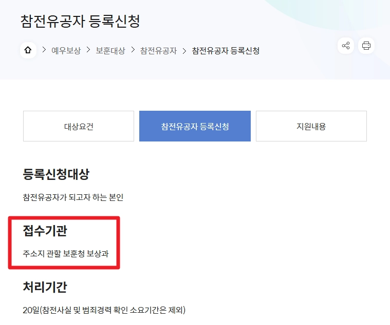 참전명예수당 신청조건