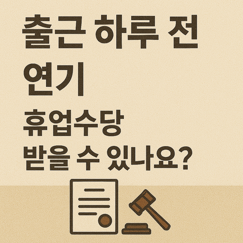 출근 하루 전 연기, 휴업수당 받을 수 있나요?