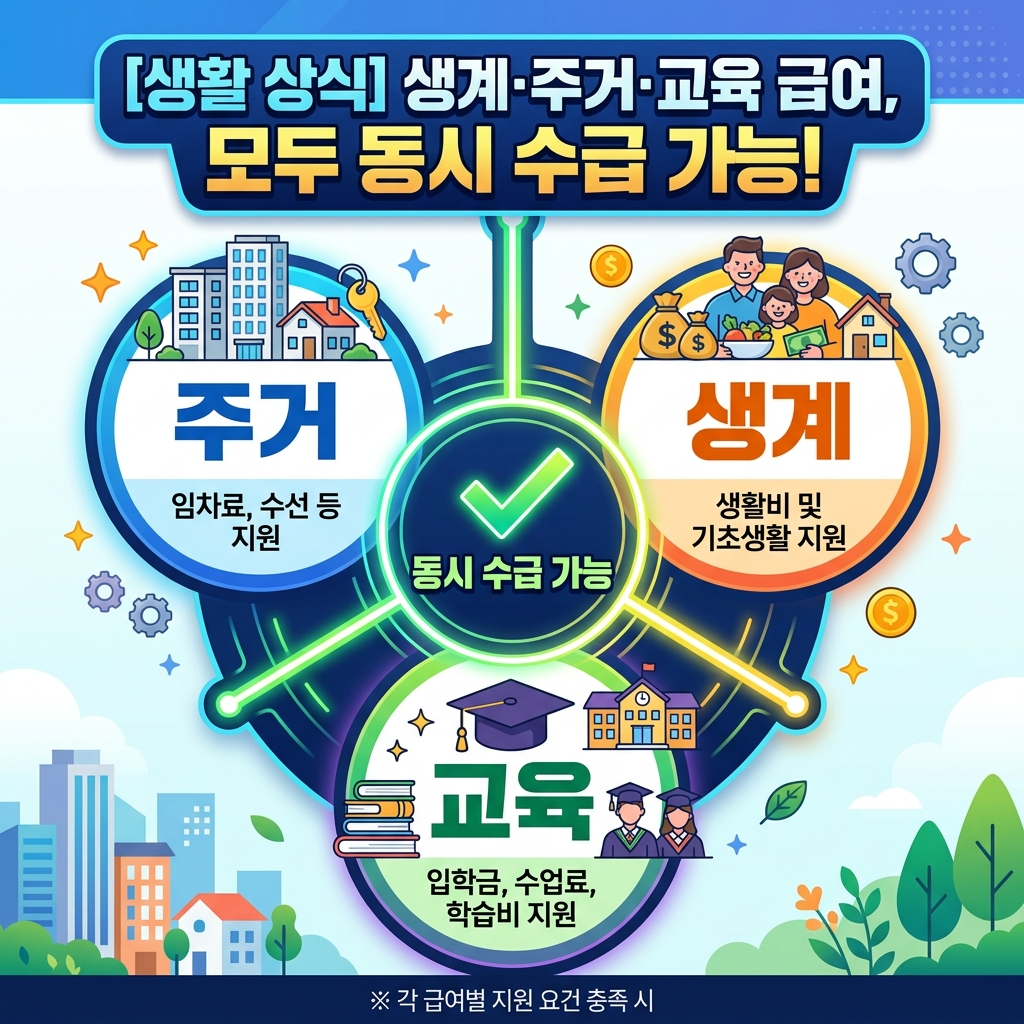 생계주거교육급여 중복수급 가능 꿀팁 카드