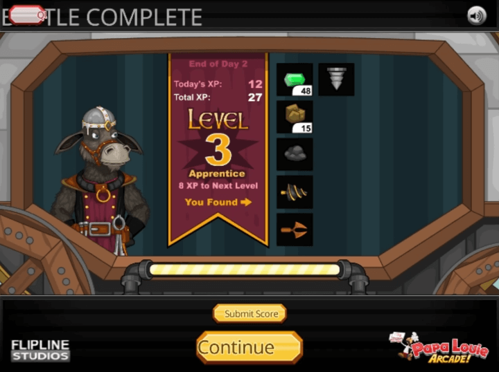 잭스미스-무기만들기-플래시게임-종료-화면