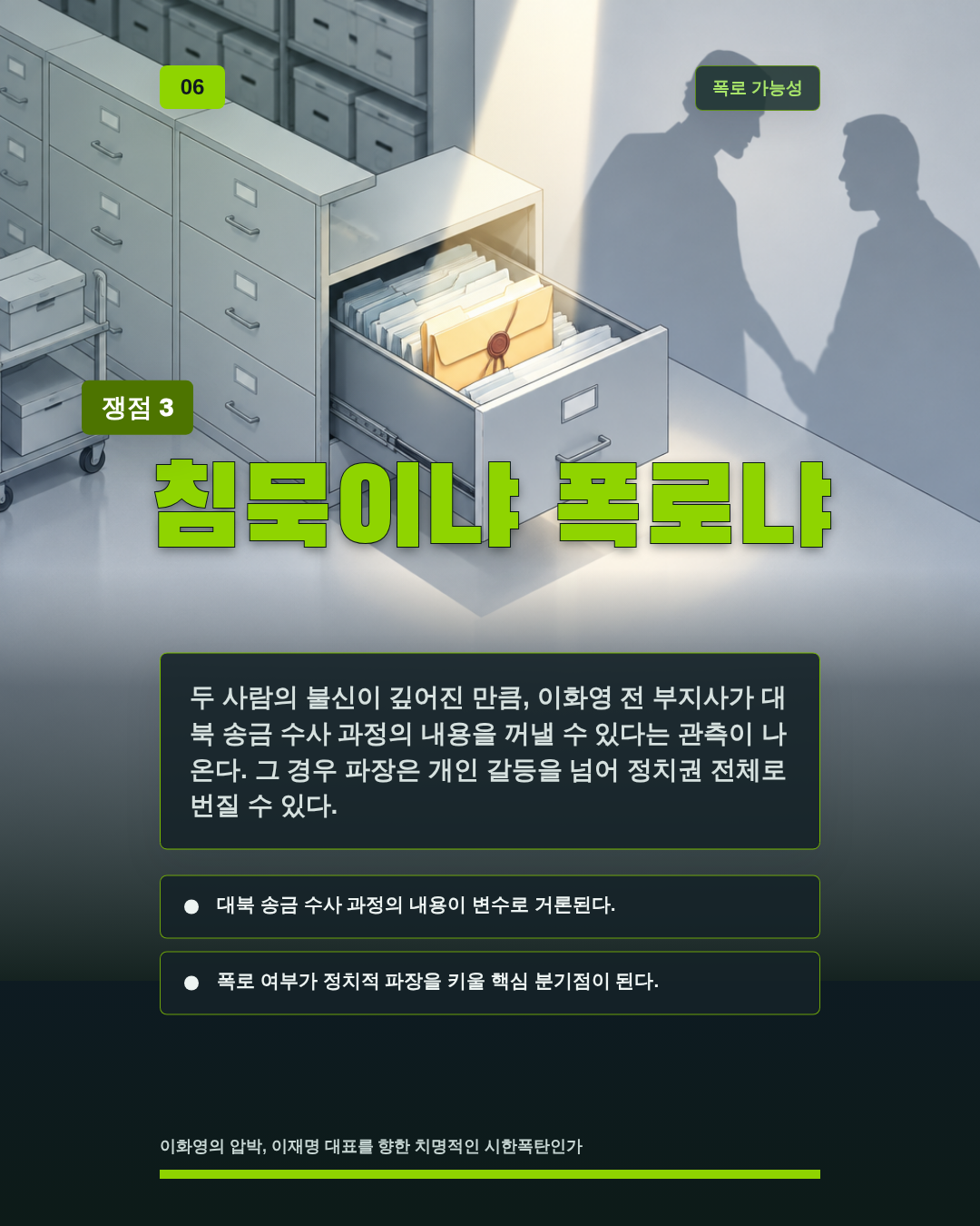 침묵이냐 폭로냐