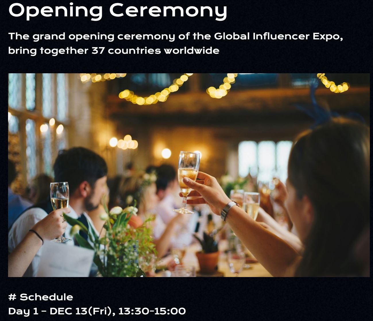 글로벌인플루언서엑스포 2024의 주요 프로그램 및 일정 Day 1 - Opening ceremony