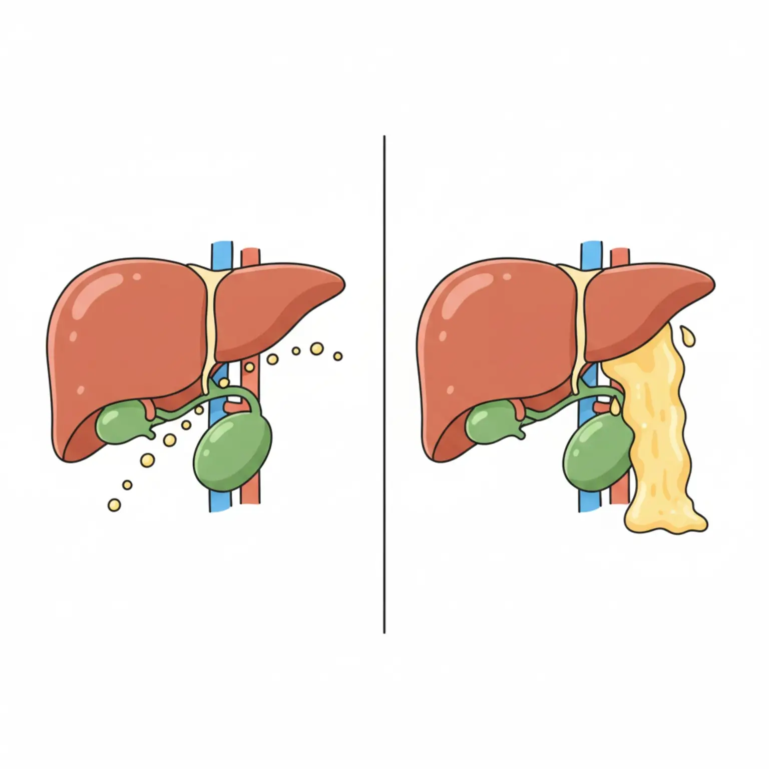 떠먹는 기름이 간과 담낭에 과도한 부담을 주는 구조