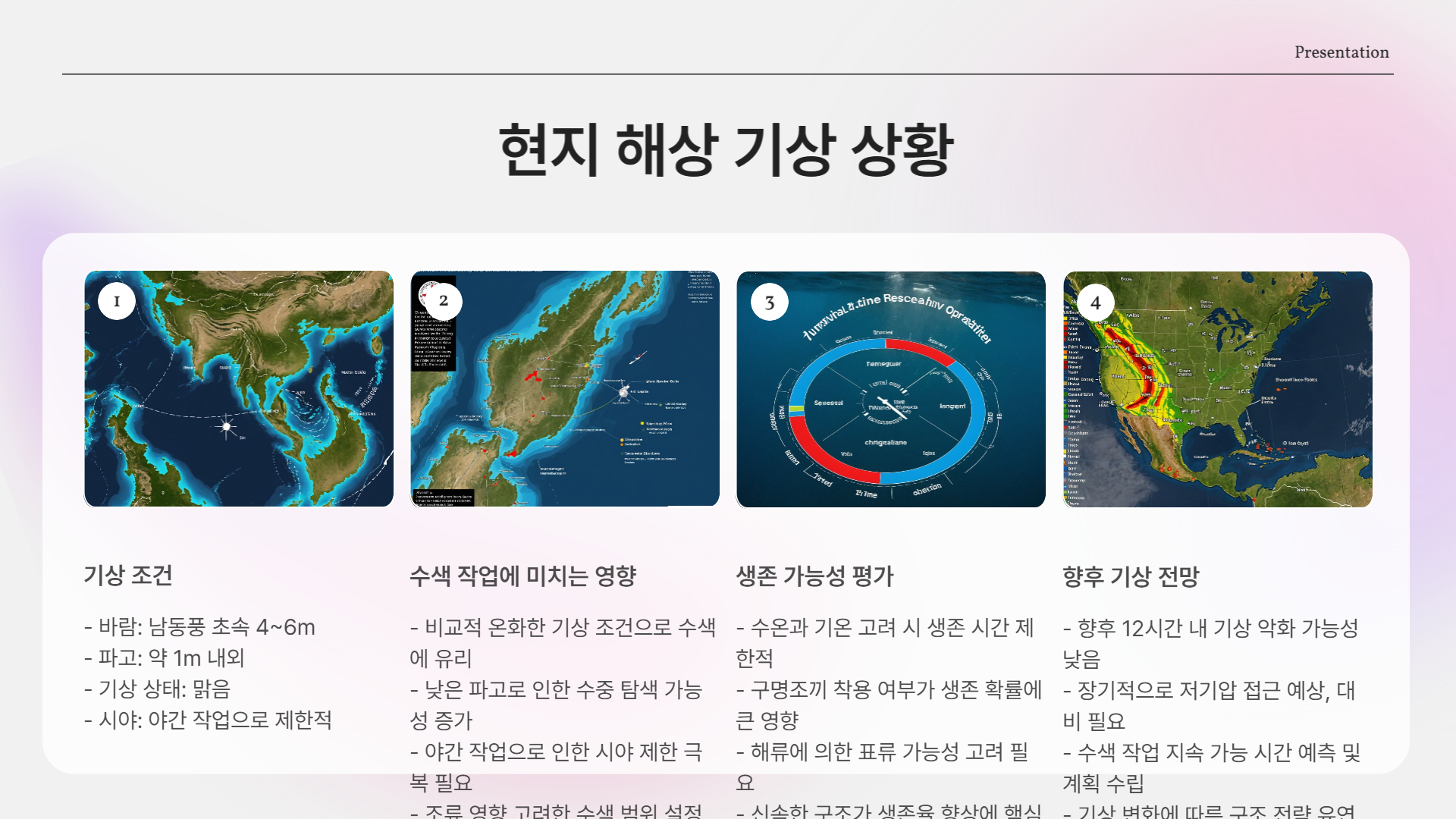현지 해상 기상 상황