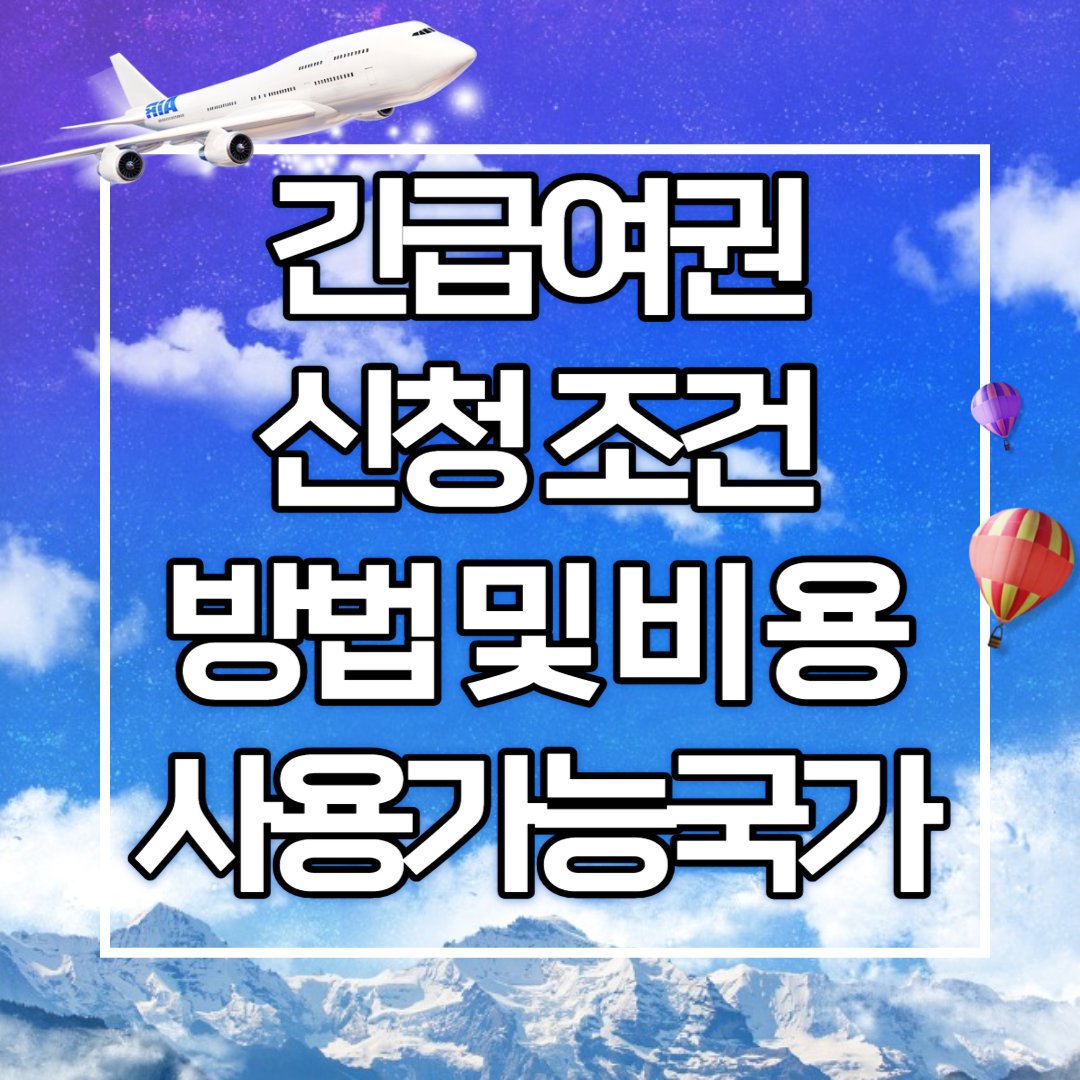 긴급여권 신청 조건 방법 비용 사용 가능국가