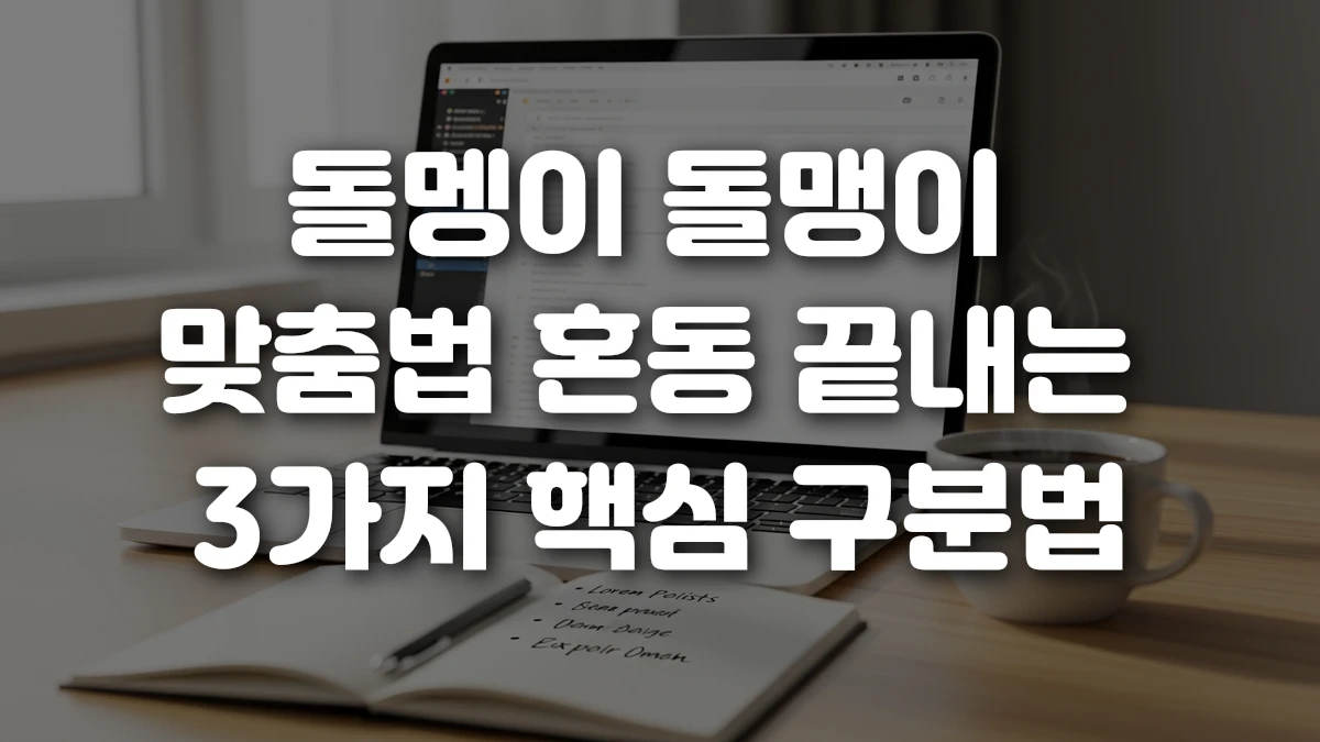 돌멩이 돌맹이 맞춤법 혼동 끝내는 3가지 핵심 구분법