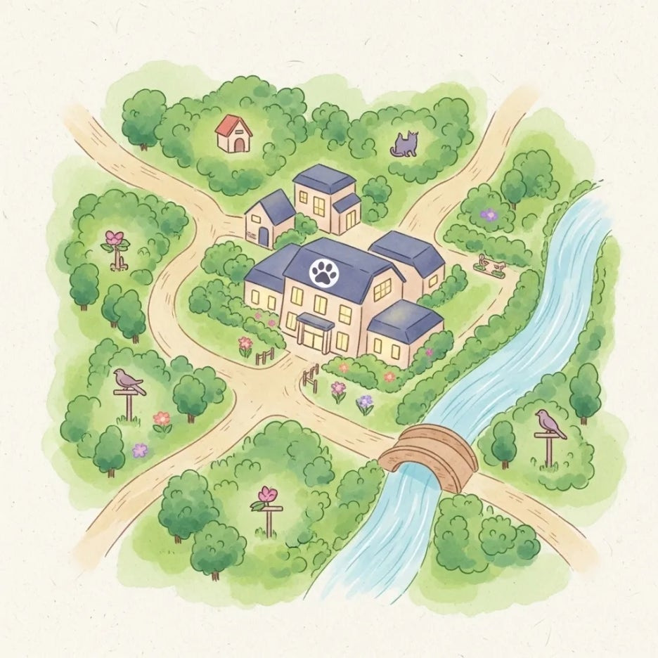 주변 풍경과 어우러진 안산 포켓멍센터의 지도 표현