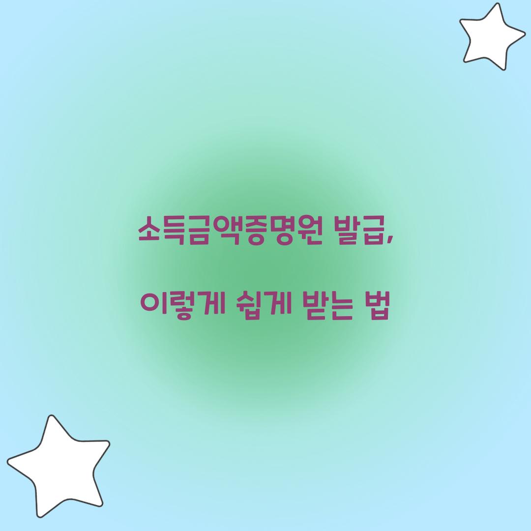 소득금액증명원 발급