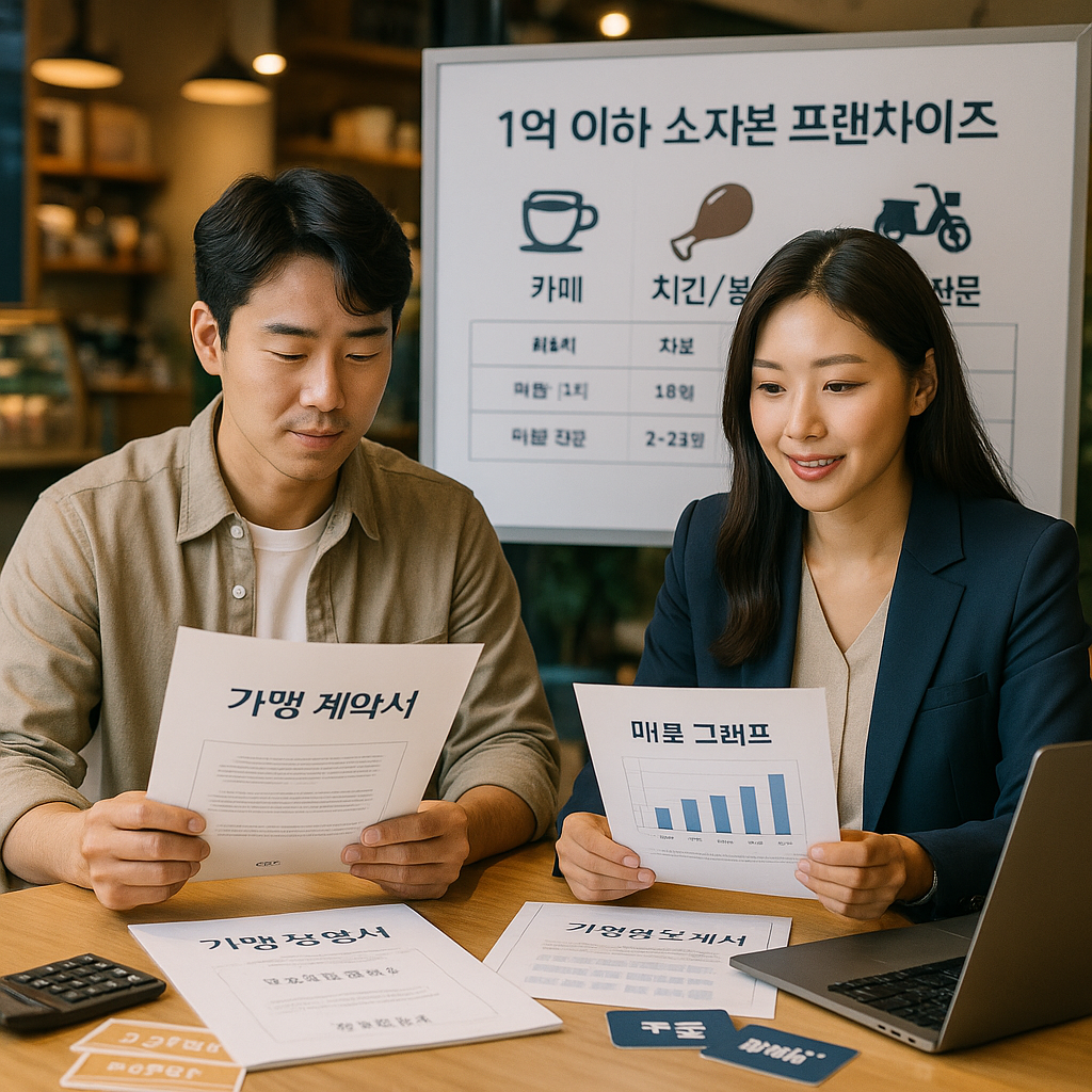 1억 이하 소자본 프랜차이즈 창업 추천 아이템