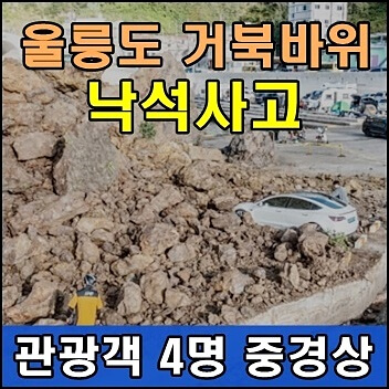 울릉도 거북바위 붕괴