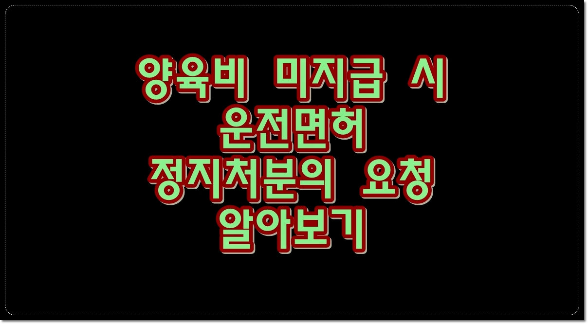 양육비-미지급시-제재조치중-운전면허-정지