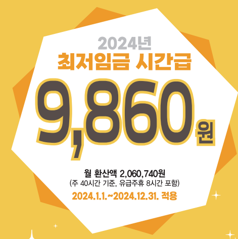 2024년 최저시급 및 주휴수당 알아보기