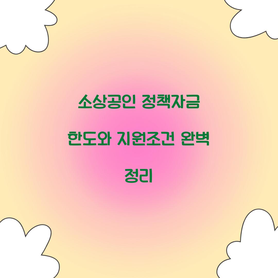소상공인 정책자금 한도
