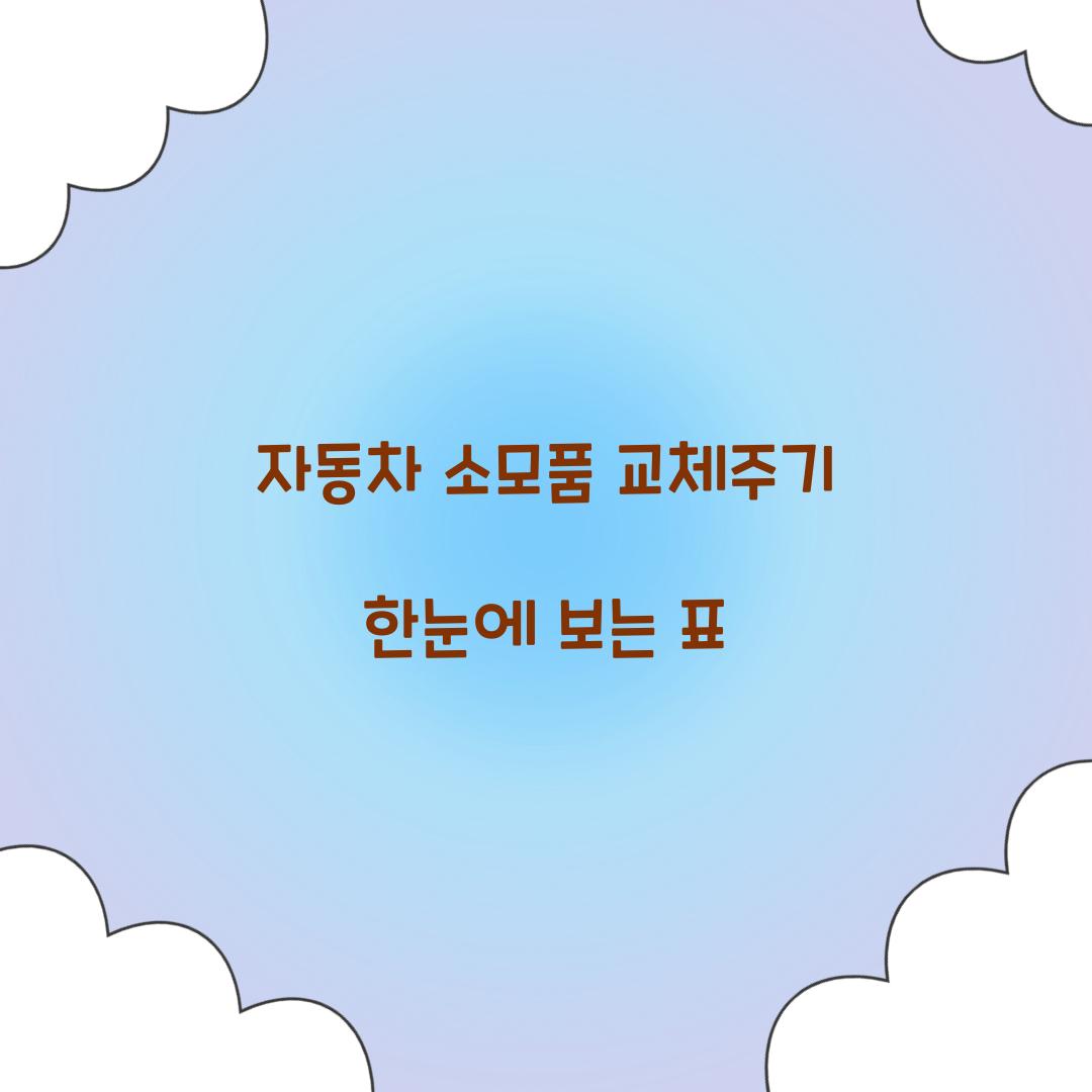 자동차 소모품 교체주기 한눈에 보는 표