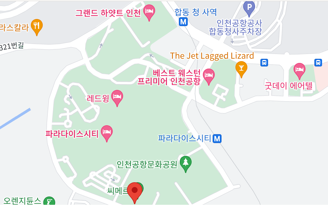 인천국제공항 근처 호텔 지도