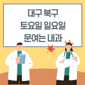 대구 북구 토요일 일요일 내과 진료 병원 리스트
