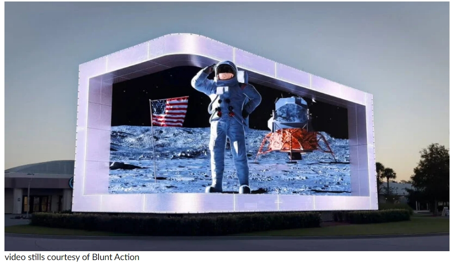3D 애니메이션으로 구현된 나사의 역사 그리고 미래의 열망 VIDEO: Animated 3D billboard narrates NASA's decade-long history at the kennedy space center