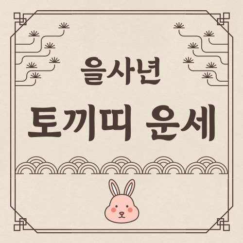 2025년 을사년 토끼띠 신년 운세