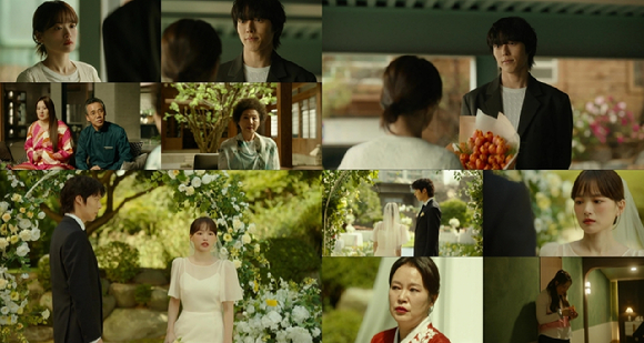 19일 방송된 JTBC 토일드라마 '히어로는 아닙니다만' 6회에서 복귀주(장기용)를 향한 마음에 갈등하는 도다해(천우희)가 결혼식 직전 자신이 '사기꾼'이었다고 고백하며 파국을 부르는 장면이 그려지고 있다. [사진=JTBC]