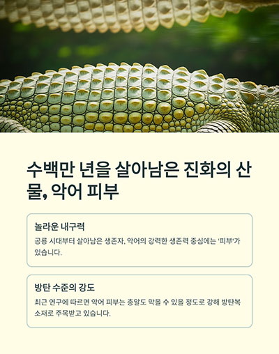 수백만 년을 살아남은 진화의 산물, 악어 피부