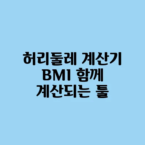 허리둘레 계산기 BMI 함께 계산되는 툴