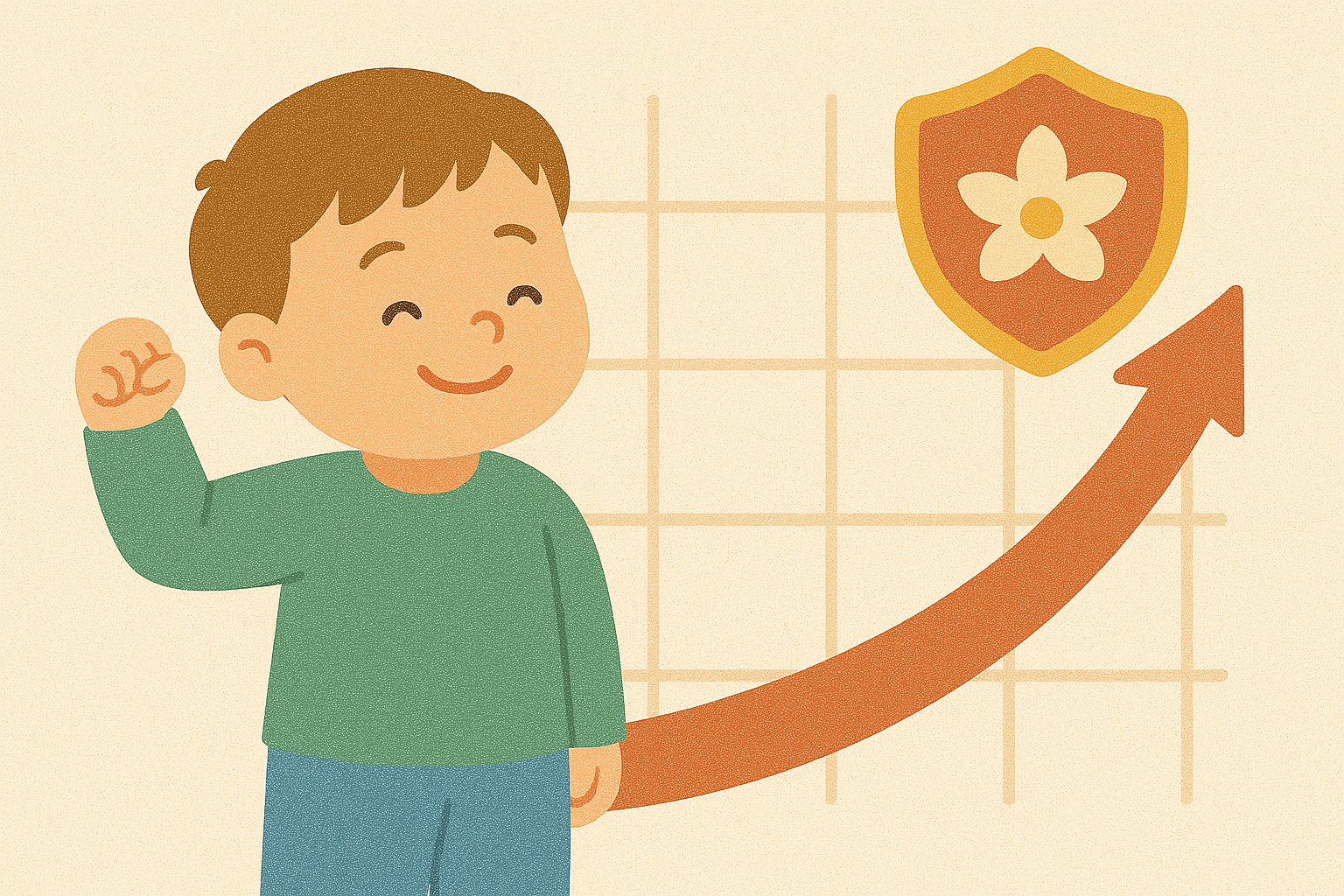 유아기 면역력 성장 곡선에 대한 이미지