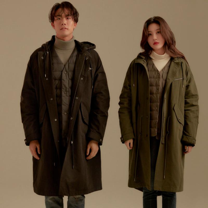 버커루 남녀공용 구스다운 내피 디터쳐블 야상점퍼 B194DW020P