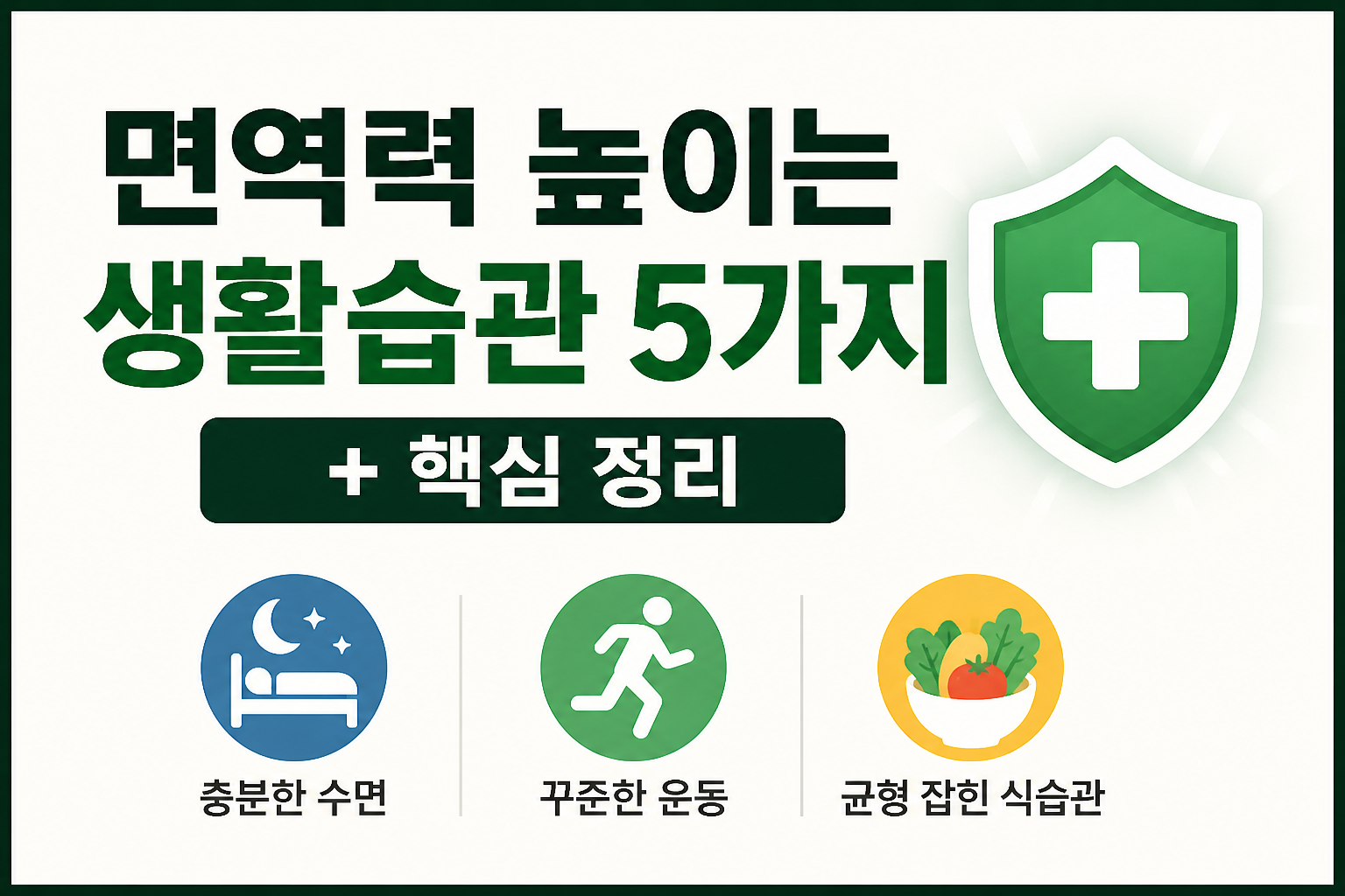 면역력 높이는 생활습관 5가지와 핵심 정리 -사진-