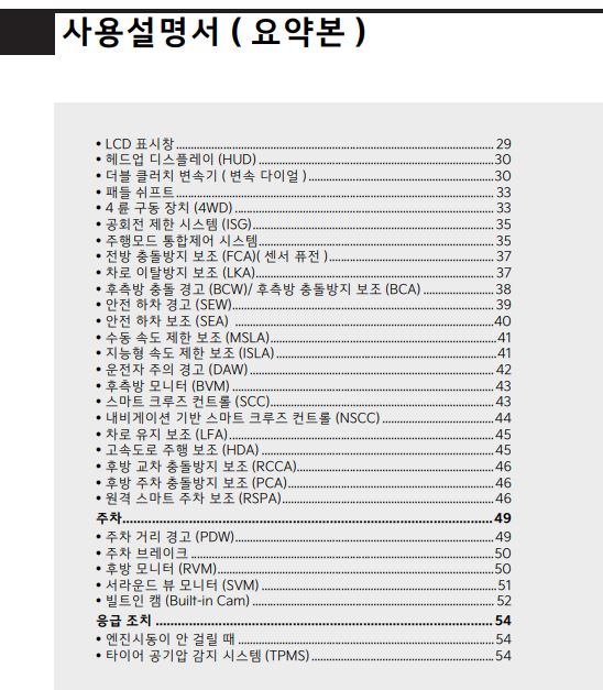 2024 쏘렌토 사용설명서 - 요약본 1