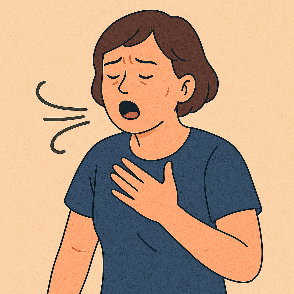 숨이 차거나 호흡 곤란중인 이미지